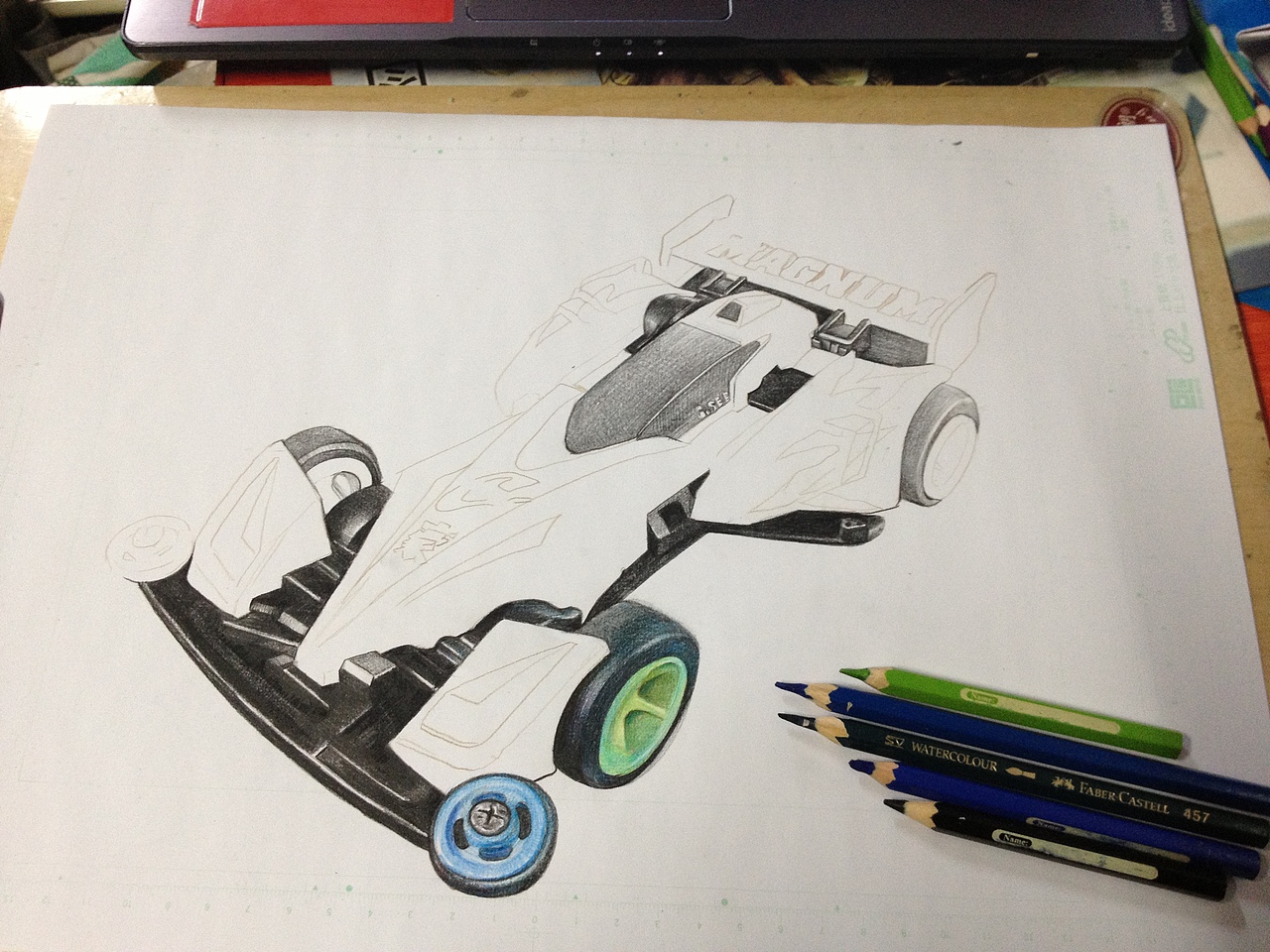 最近画的一辆迷你四驱车