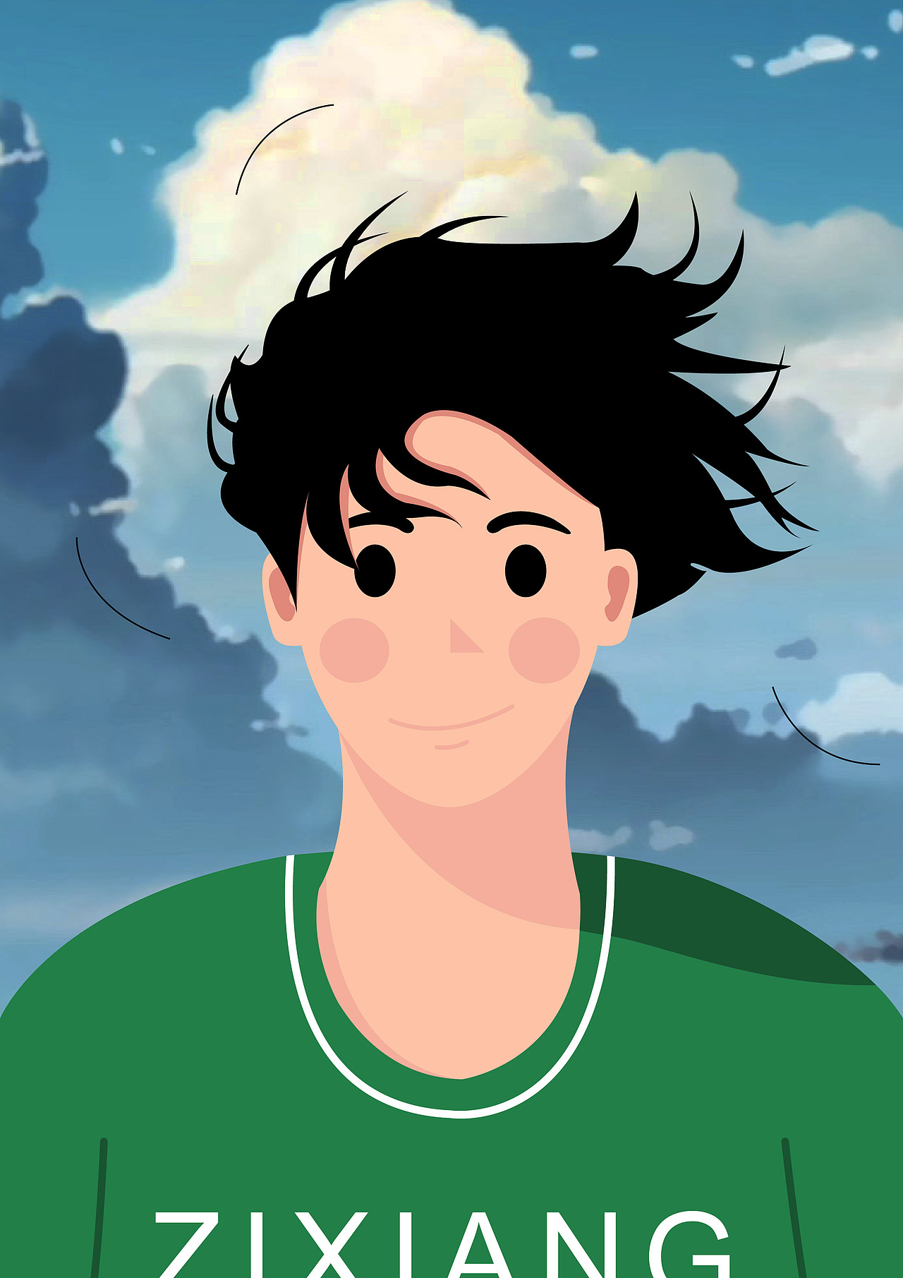 《被风吹乱的头发》