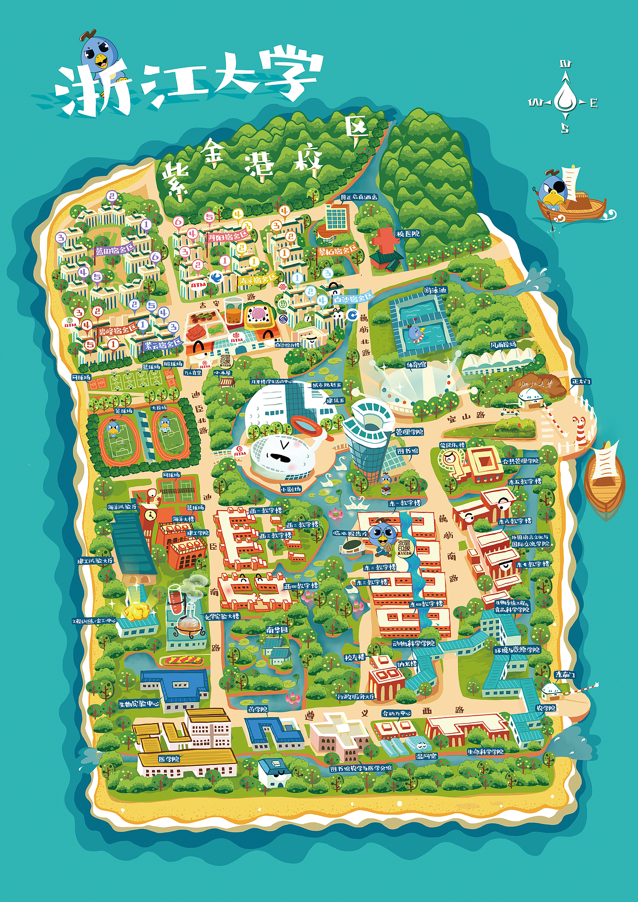 浙大手绘地图|工业/产品|生活用品|金大超 - 原创作品 - 站酷 (zcool)