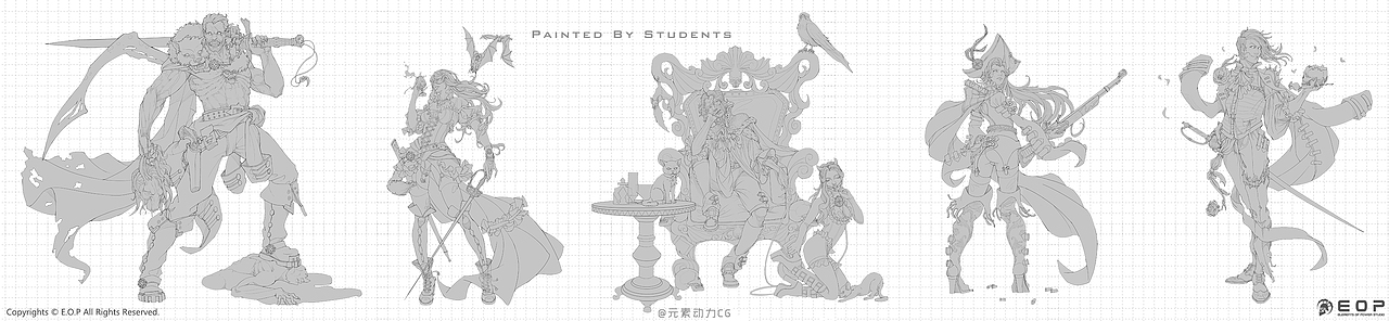 元素动力 | 学员角色立绘设计小稿作业（图ZMTM4NTE1MTQ4） - 创作习作 - 站酷设计师元素动力CG原创素材 - 站酷ZCOOL