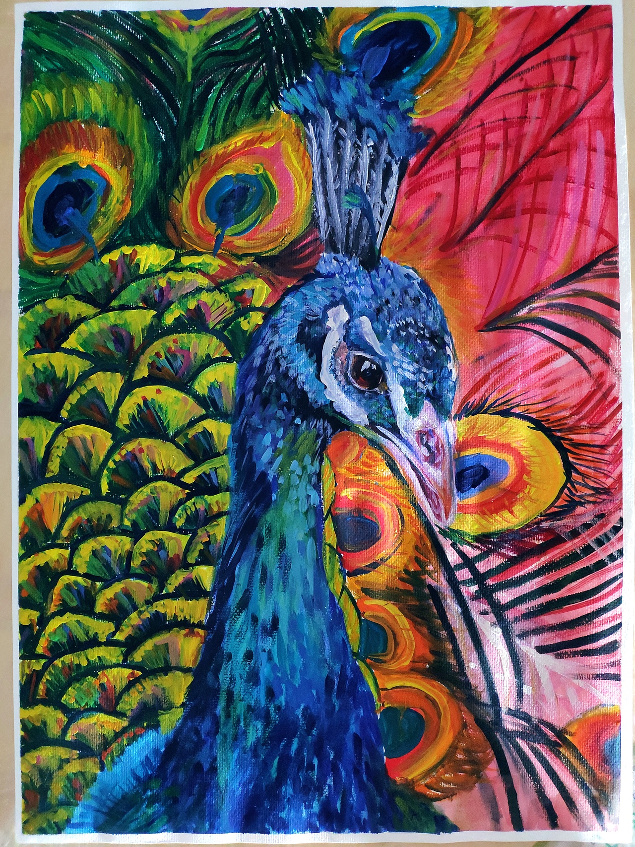 用水粉颜料厚涂