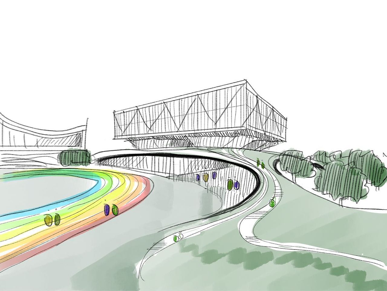 202211 近期草图——某体育馆