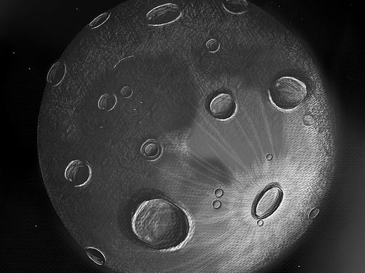 月球手绘插画习作