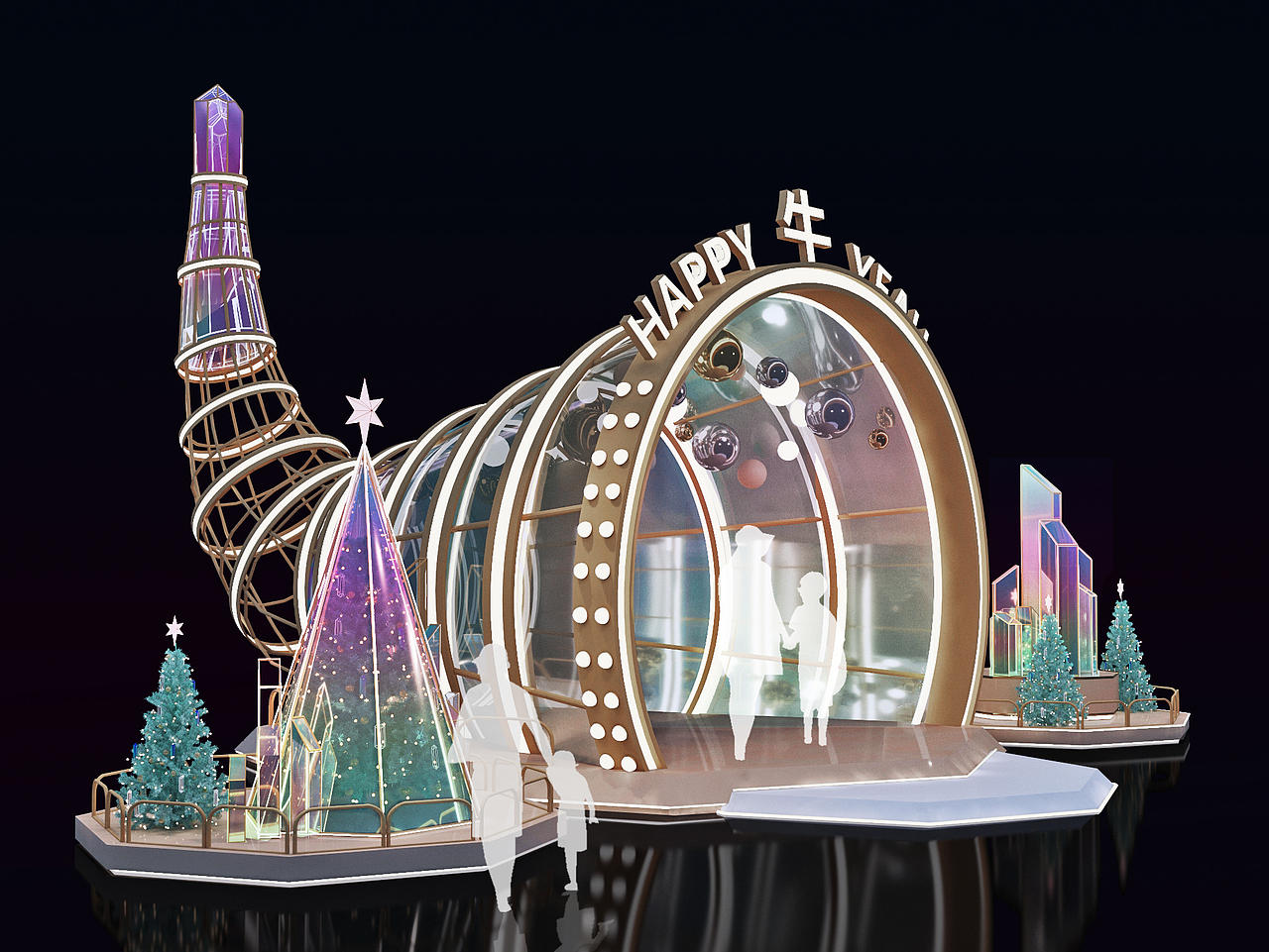 富邦圣诞美陈通道（图ZMjM1OTg0MDg4） - 其他空间 - 站酷设计师边角线原创素材 - 站酷ZCOOL