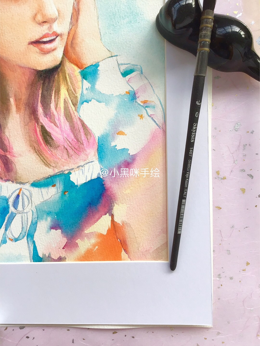 彩虹霉霉 水彩手绘 彩虹霉霉 水彩手绘