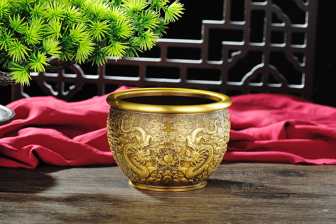 铜器招财缸风水缸铜器工艺品