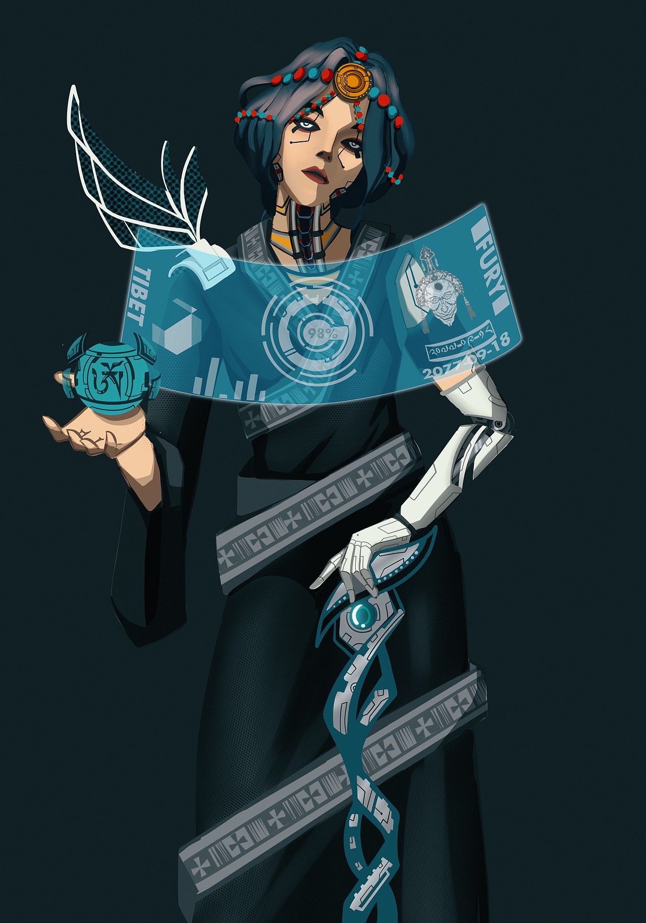 藏族元素赛博风（图ZMzE3NzYyNjky） - 概念设定 - 站酷设计师FURY1376原创素材 - 站酷ZCOOL