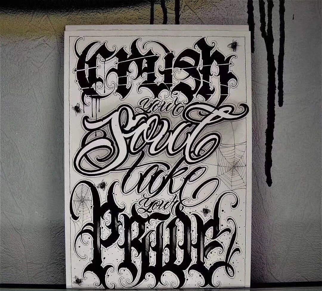 西海岸花体字来一波手稿赏析.纹身不仅是图案可以定制