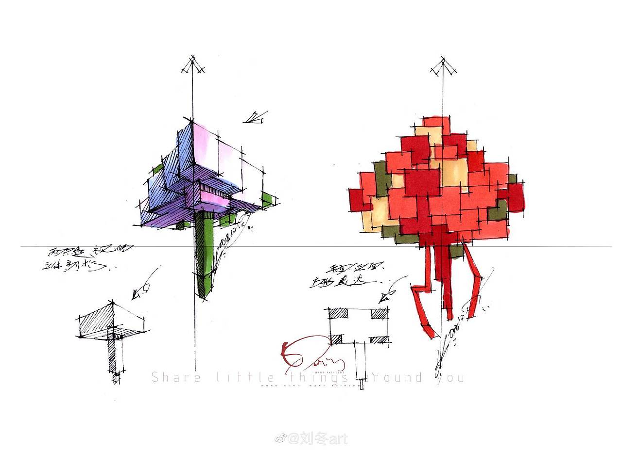 是花还是画都为美而来【花艺手绘】（图ZMTU5ODM5Mzc2） - 绘画 - 站酷设计师咚咚婚礼手绘原创素材 - 站酷ZCOOL