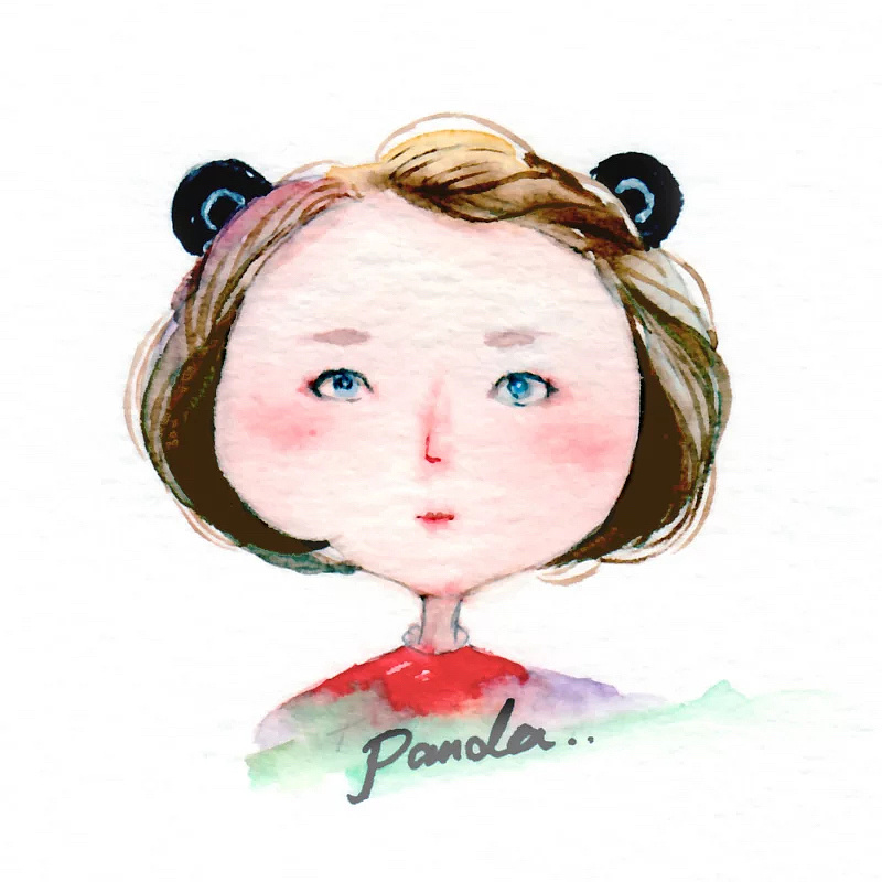卡通头像水彩画