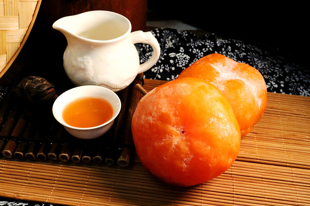 美食摄影/冻柿子 静物摆拍 无修图 自然黄光