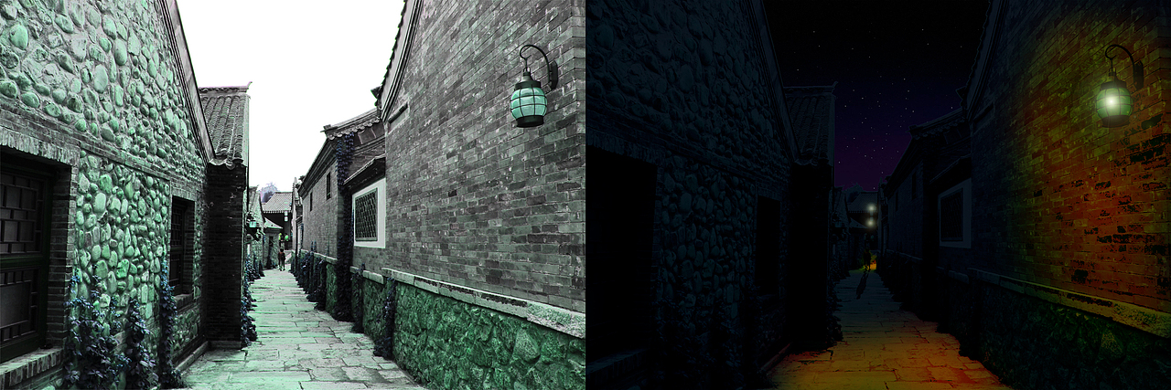 夜巷子效果制作（图ZODE4MTM0MzI=） - 图案 - 站酷设计师卡萁原创素材 - 站酷ZCOOL