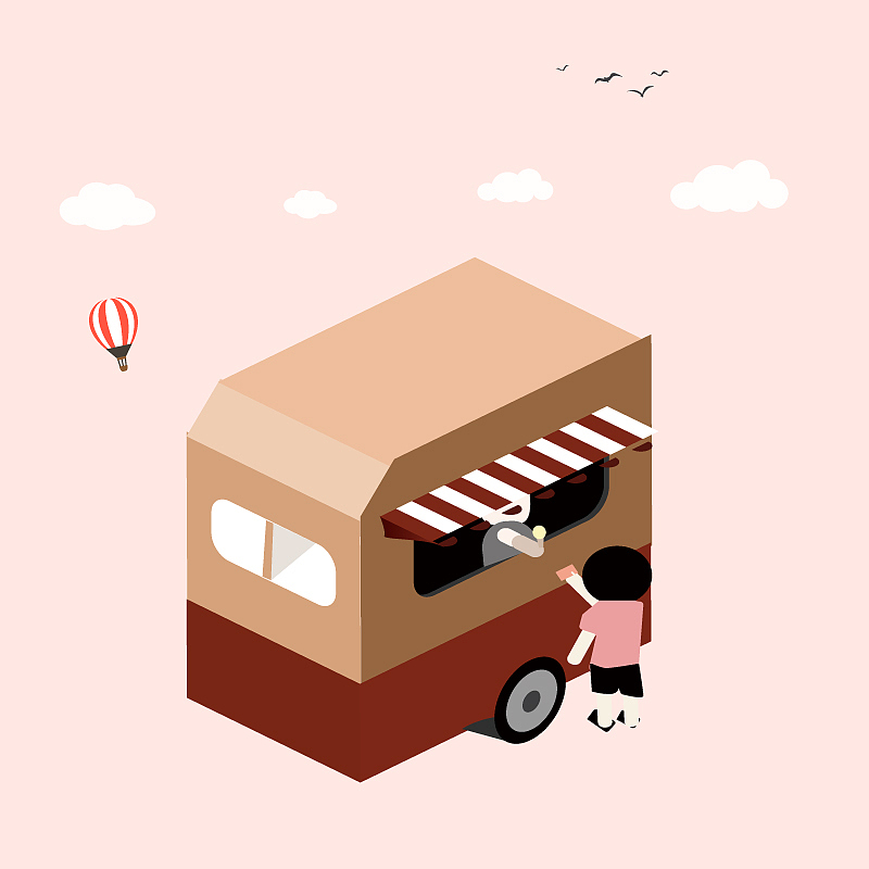 2D插画（冰激凌车）（图ZMTE3MzA4OTcy） - 艺术插画 - 站酷设计师Is_Juhan原创素材 - 站酷ZCOOL