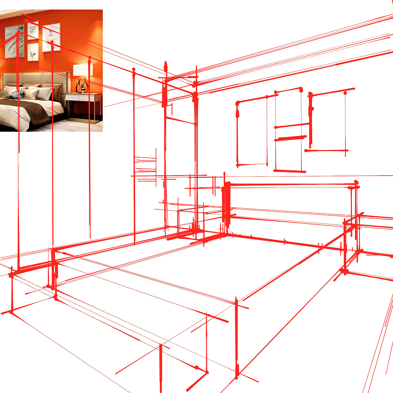 ipad室内手绘小教程|空间|家装设计|leoleofeng_临摹作品-站酷(zcool)