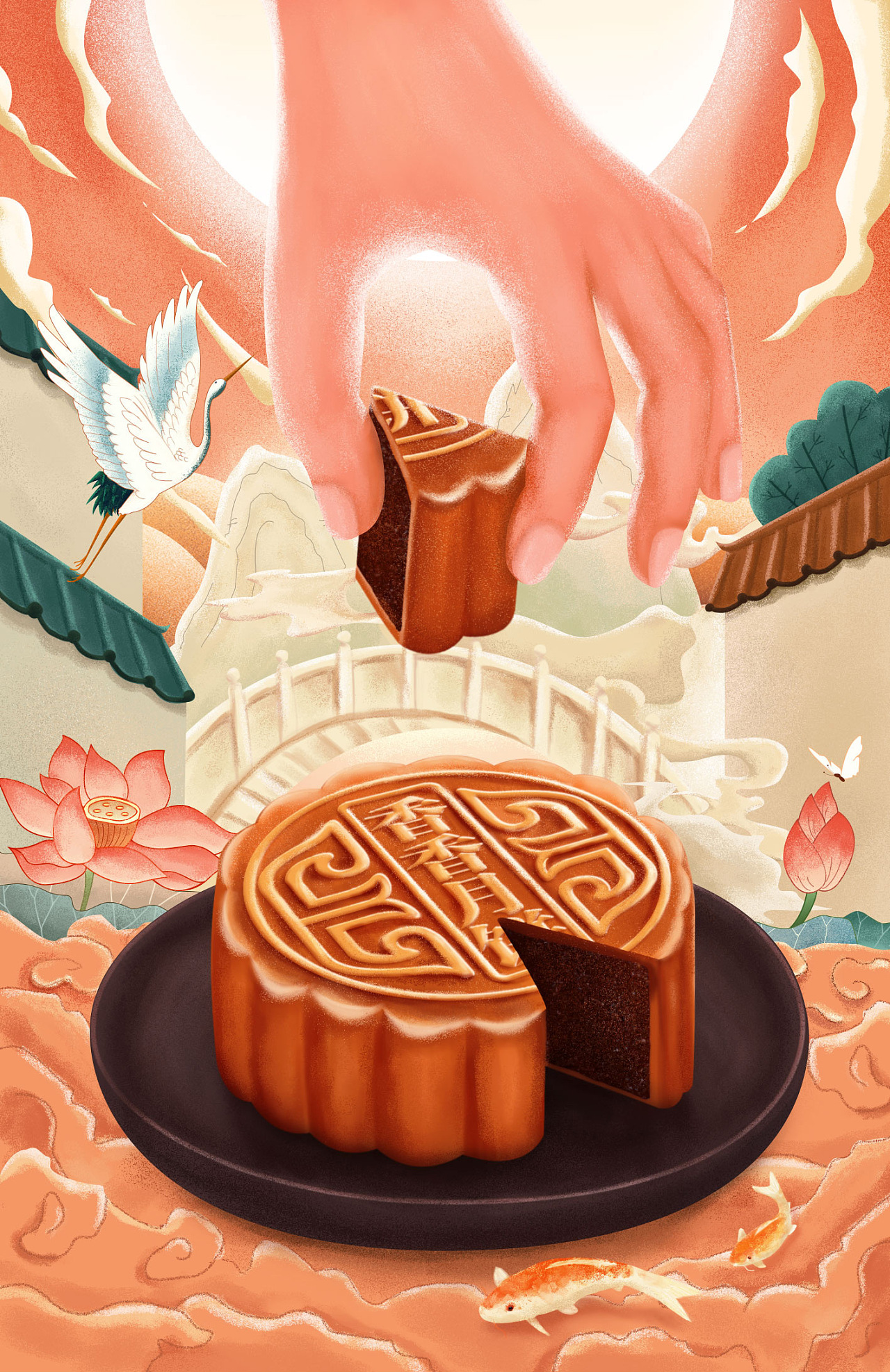 中秋月饼插画练习