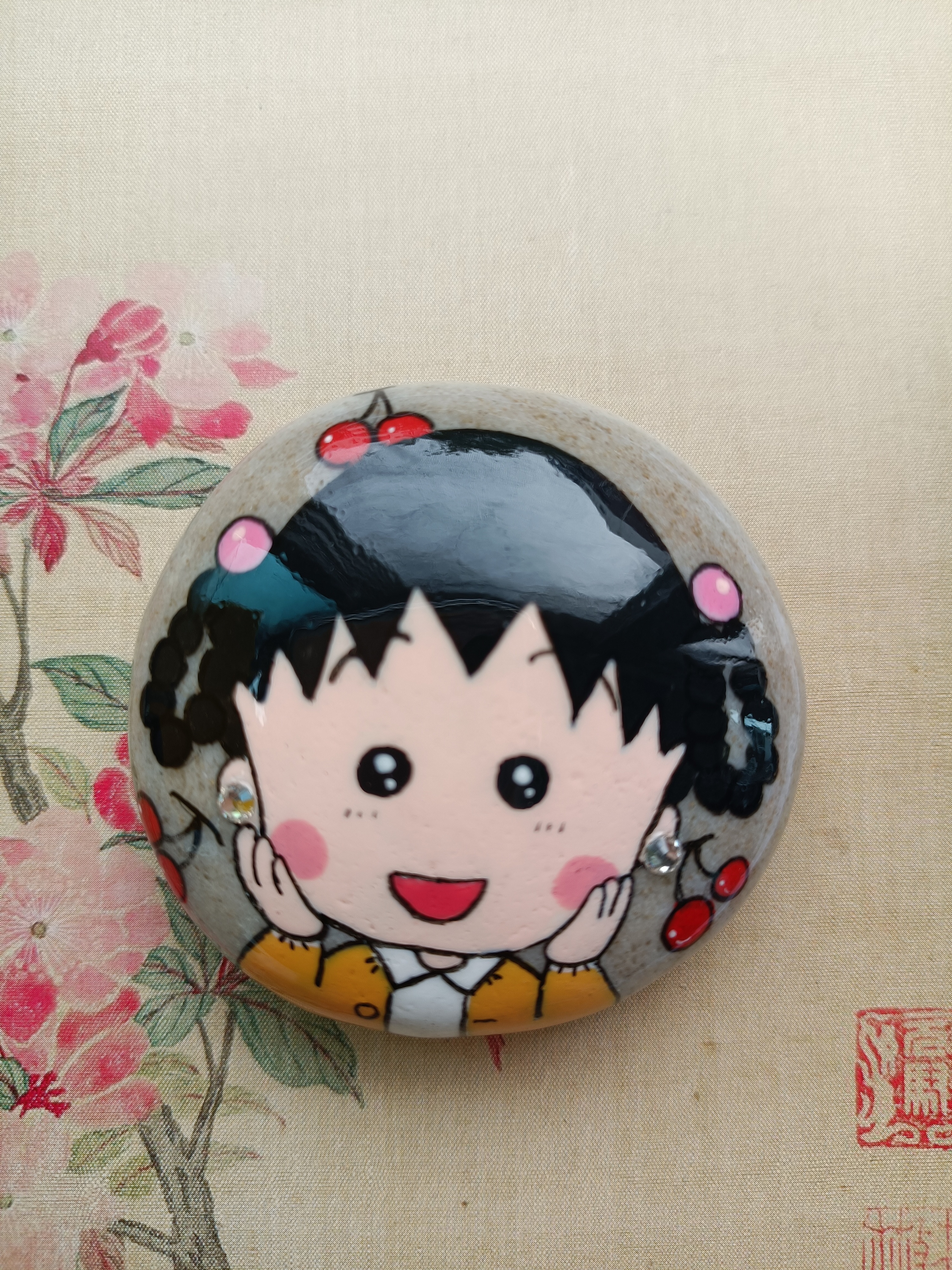 石头画 樱桃小丸子