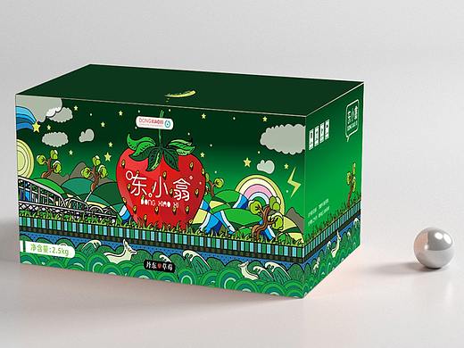 丹东草莓-插画包装箱