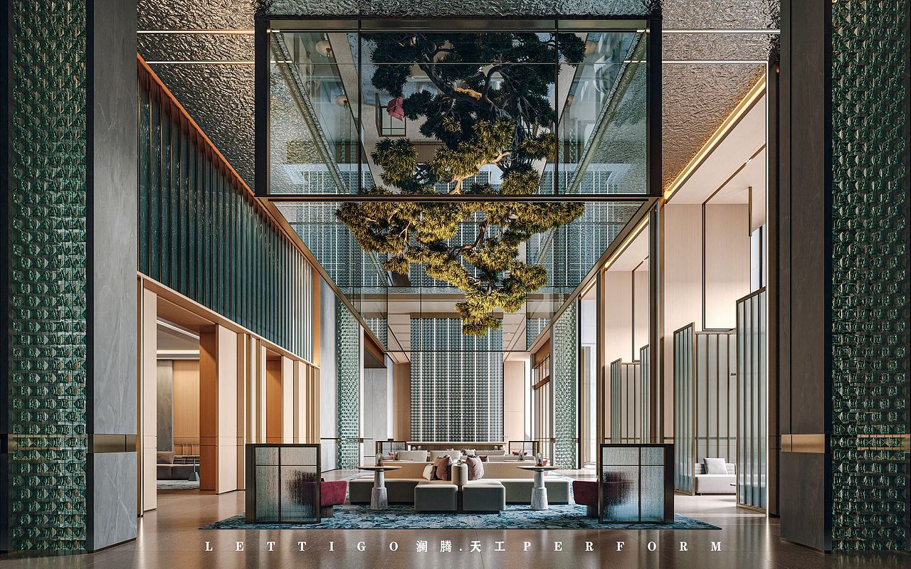 轻奢酒店大堂的空间艺术设计与商业的平衡（图ZMzQxMDk0ODQw） - 酒店餐饮设计 - 站酷设计师DesignerZtt186原创素材 - 站酷ZCOOL