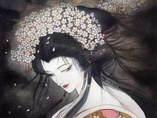 临天野喜孝大神－《桜姬》55cm*65cm（个人主页-ZMjk1NDI3NDg=） - 绘画 - 站酷设计师家常豆腐原创素材 - 站酷ZCOOL