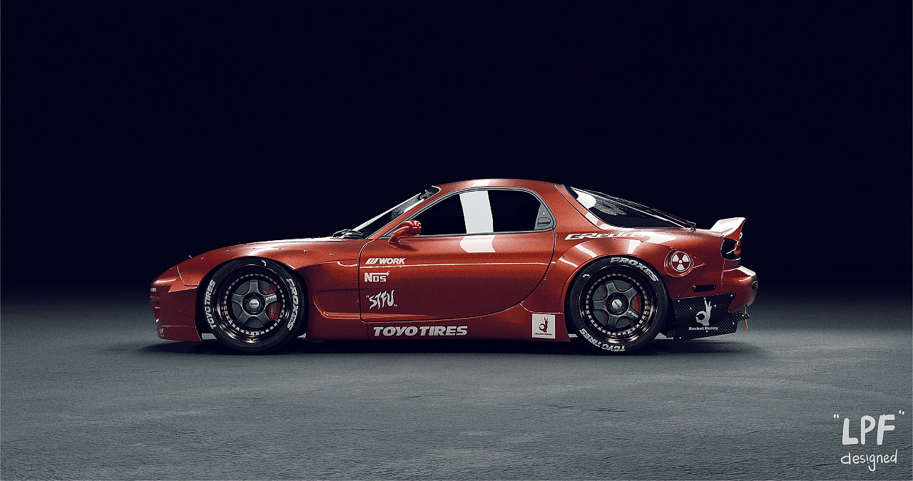 rx7(fd-3s)火箭兔宽体(studio)渲染练习4k 1080p