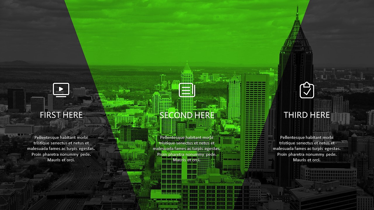 绿黑双色大气商务汇报模板