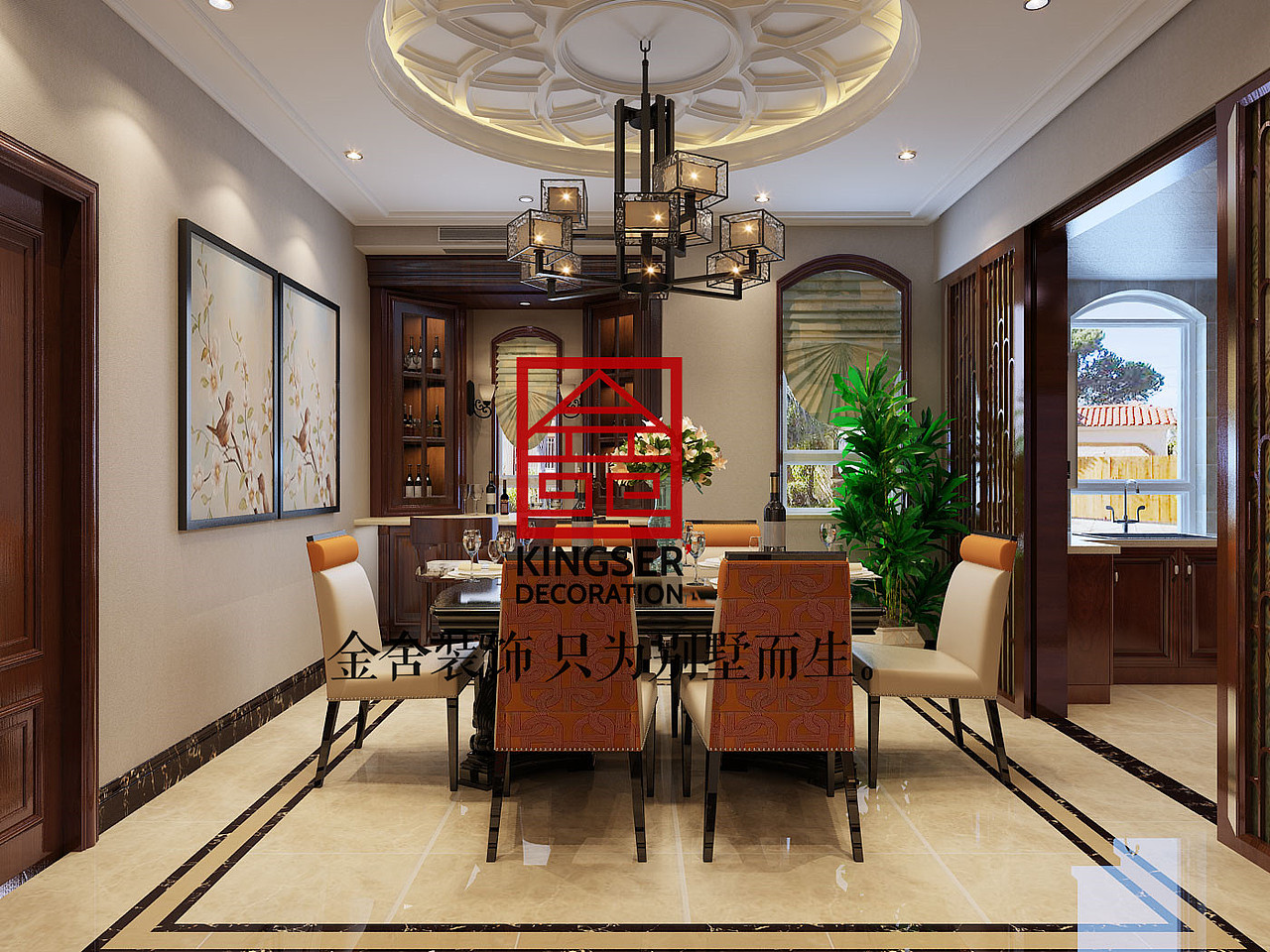 金舍装饰—西山一号—450平米—新中式风格—装修案例