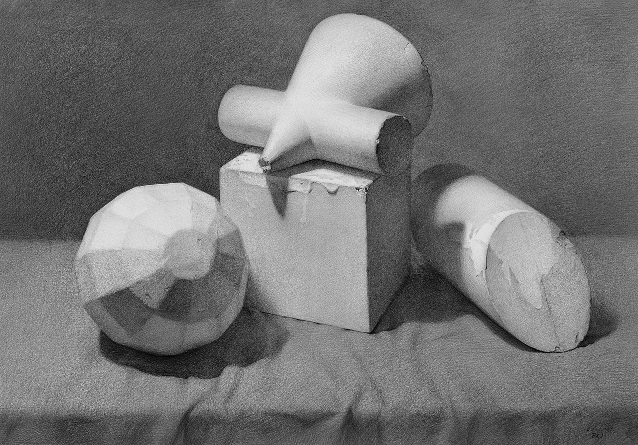 几何体素描2组|纯艺术|绘画|范晓杰_原创作品-站酷zcool