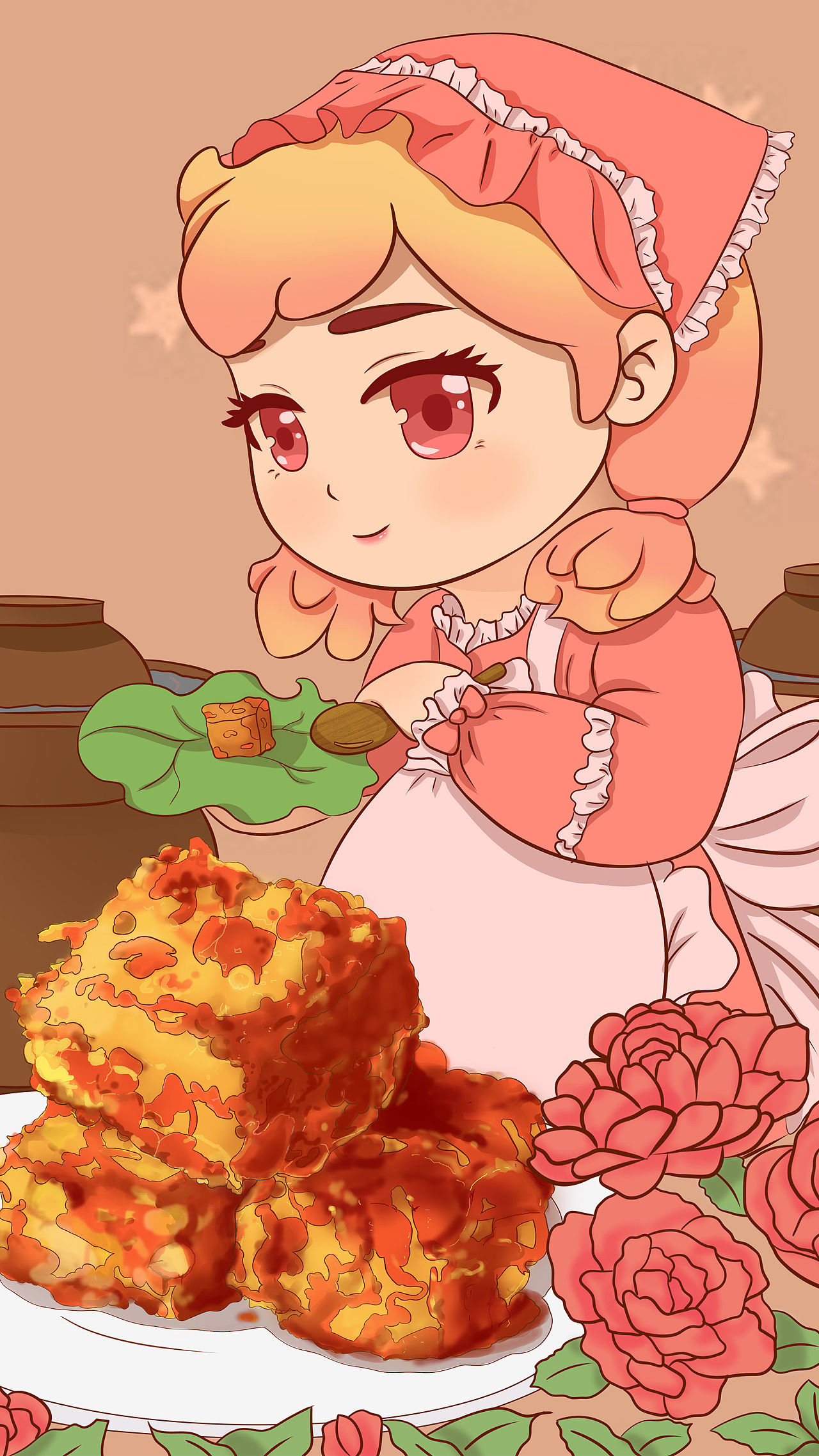 庆美食,这两张插画画的是重庆忠州豆腐乳以及合川桃片