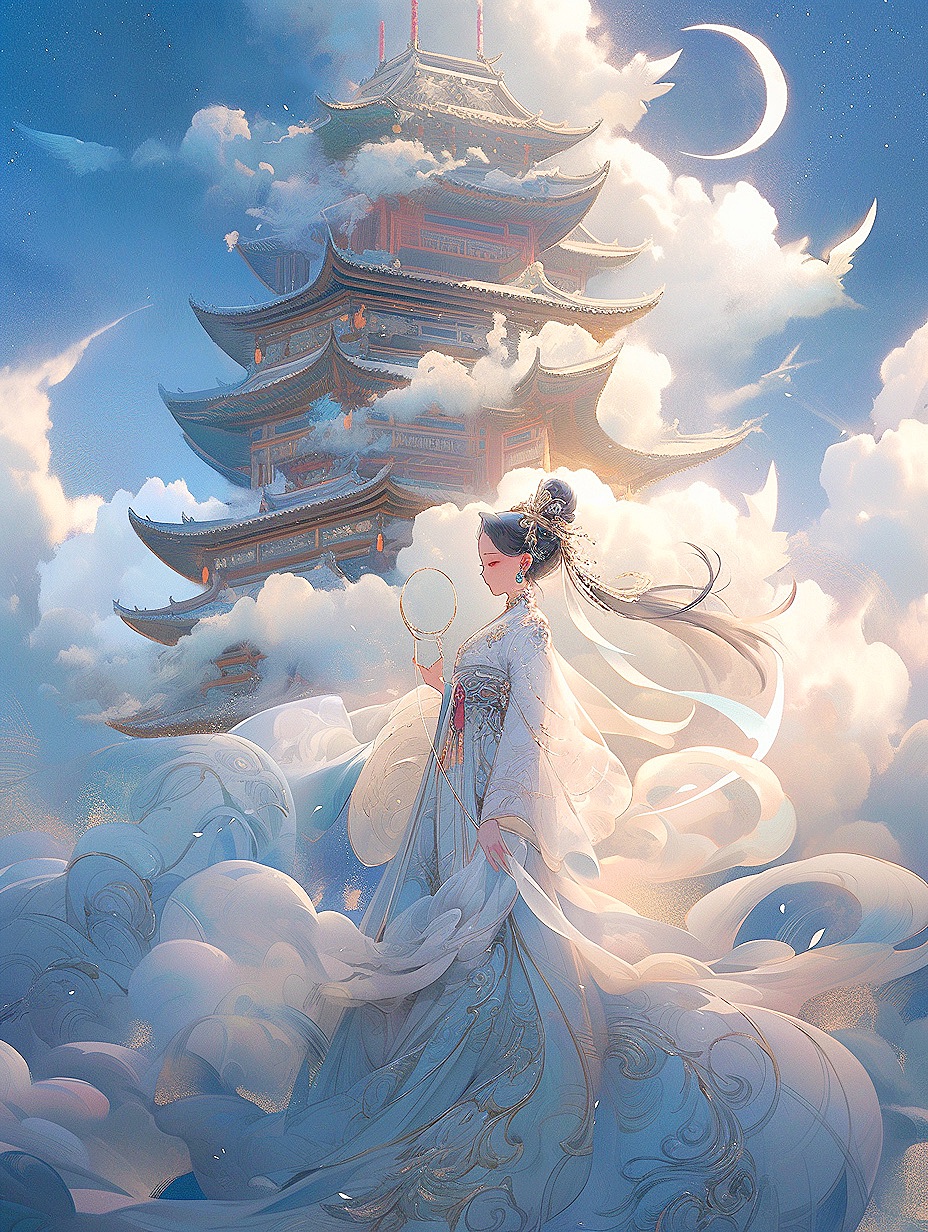 Dancing In The Sky From The Angels Perspective ai绘画MJniji5_花小婳-站酷ZCOOL