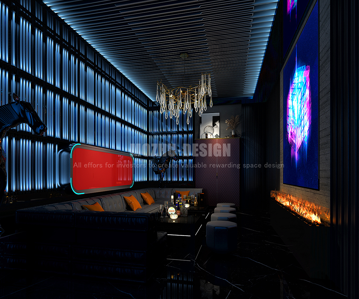 惠州叁疯Live House酒吧设计|成都演艺酒吧设计|酒吧包间设计效果图