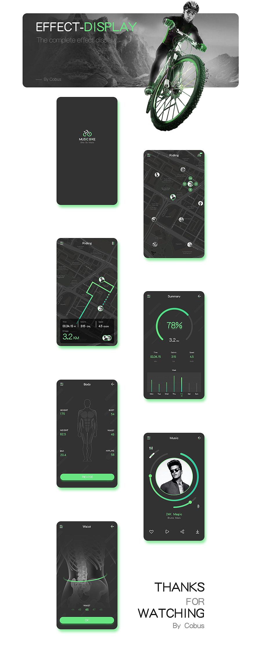 MUSIC BIKE For App Conceptual Design——听歌约骑APP概念设计（图ZNzkwMjg4OTI=） - APP界面 - 站酷设计师PacketDesign原创素材 - 站酷ZCOOL