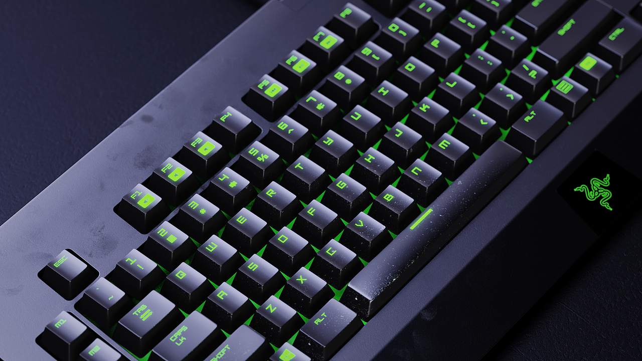 雷蛇炫彩键盘写实渲染