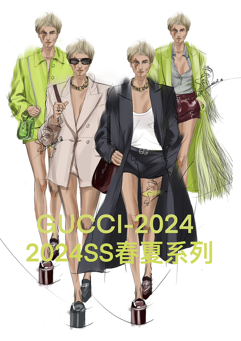 GUCCI2024春夏（图ZMzUyMzcyOTI0） - 休闲/流行服饰 - 站酷设计师箐蛙原创素材 - 站酷ZCOOL