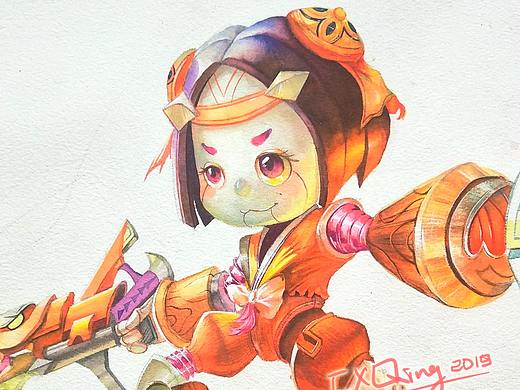 鲁班七号 水彩临摹（个人主页-ZMzUxMTkzMjg=） - 创作习作 - 站酷设计师CXQing原创素材 - 站酷ZCOOL