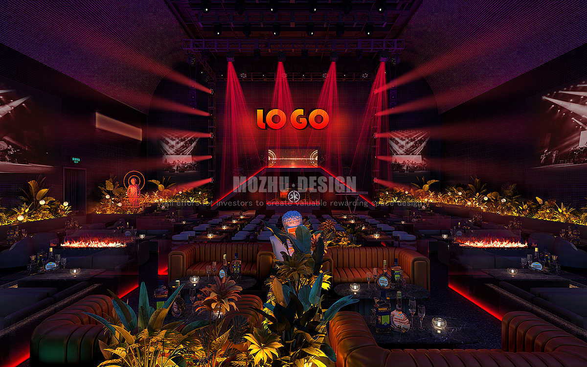 惠州叁疯Live House酒吧设计|成都演艺酒吧设计|大厅设计效果图