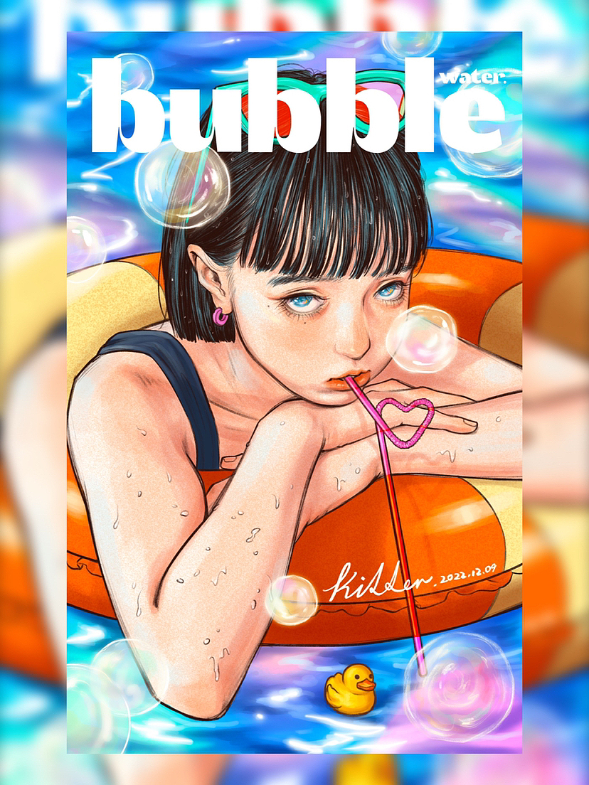 🫧Bubble🫧（图ZMzI1MDY3MjY4） - 新锐潮流插画 - 站酷设计师_KiLLer原创素材 - 站酷ZCOOL