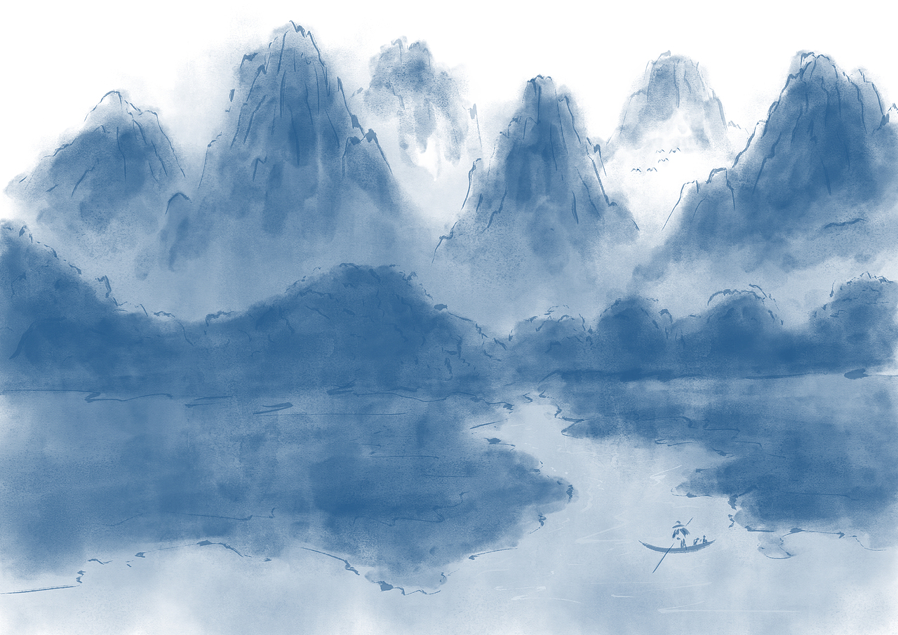 12副水墨山水日历