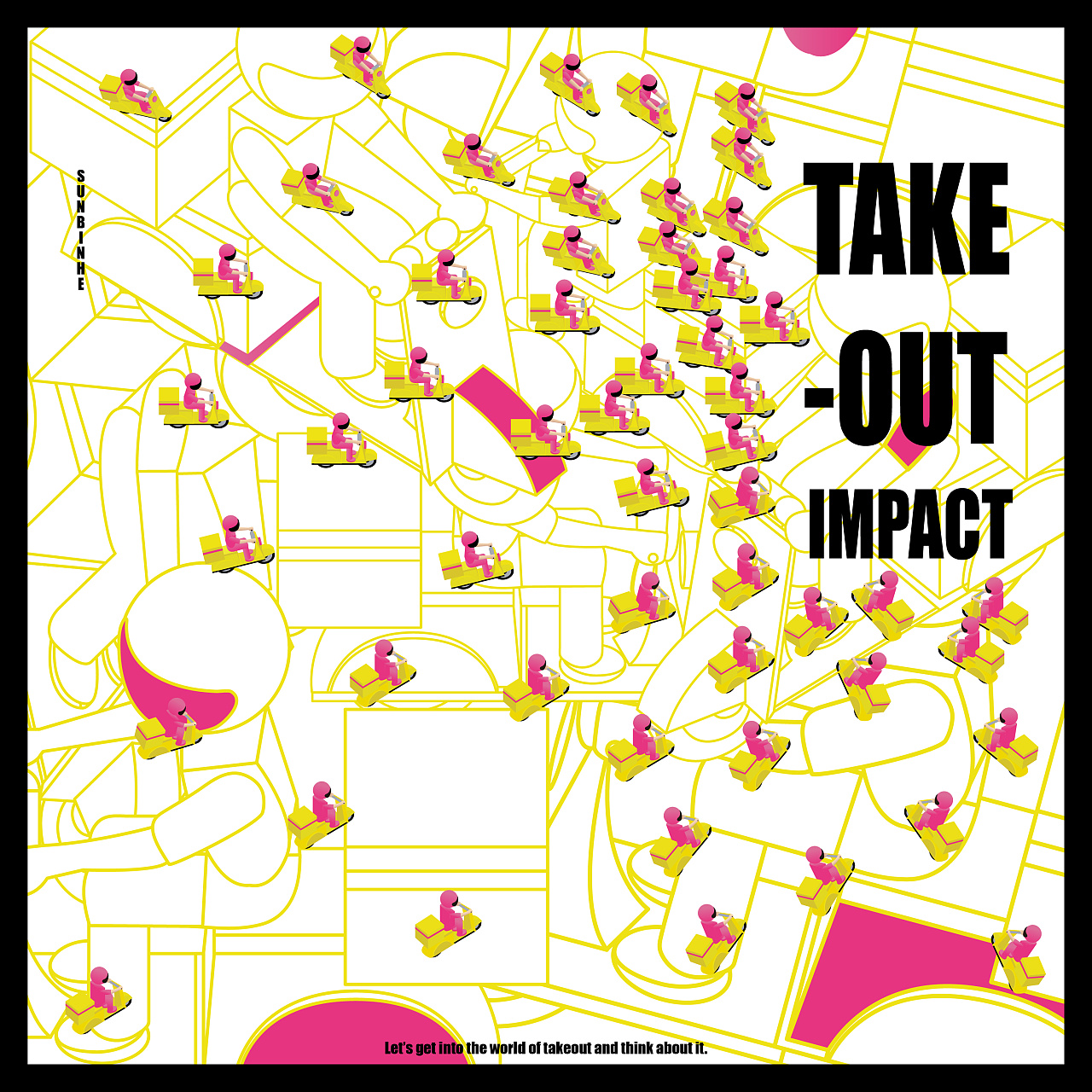 take-out 海报,插图设计