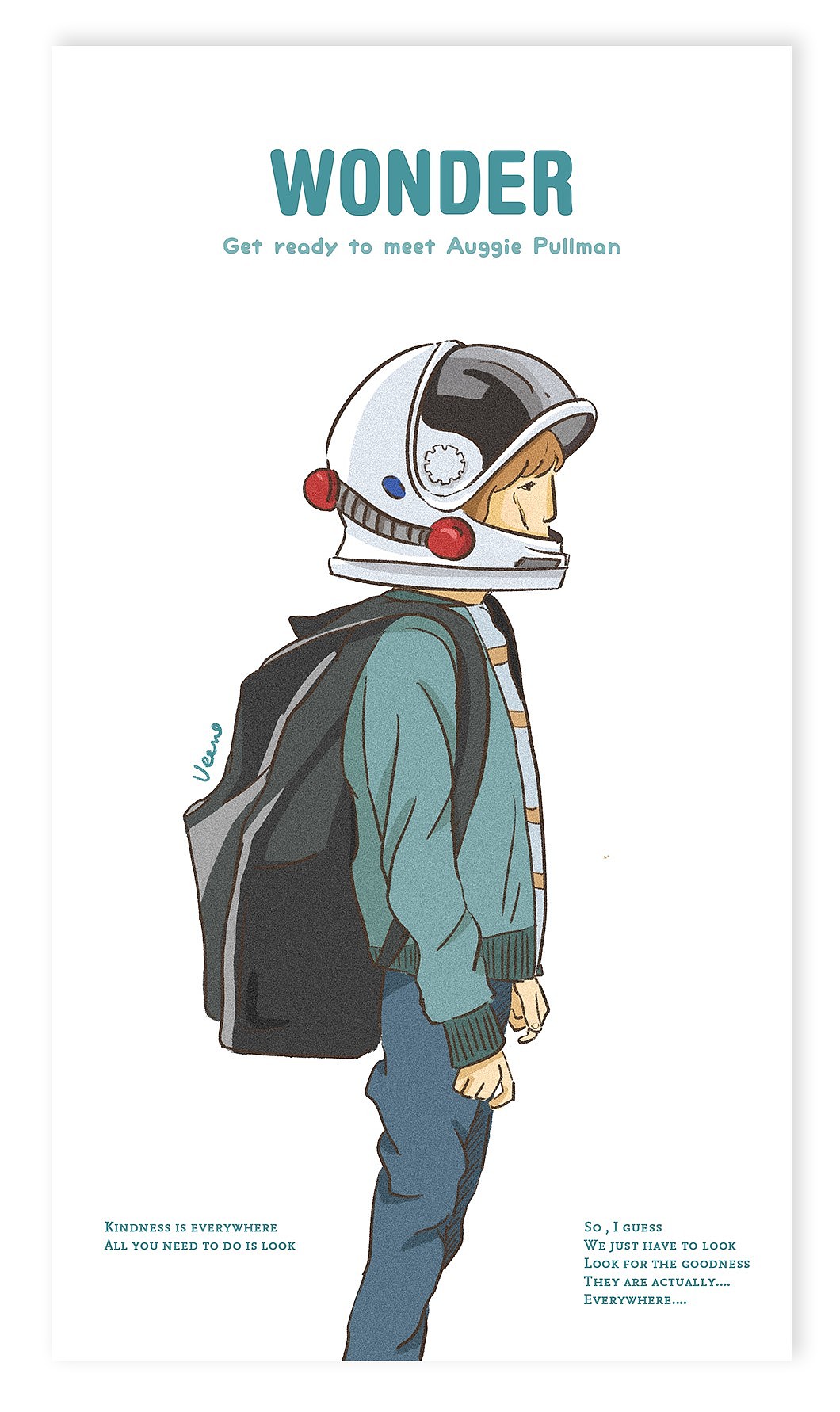 wonder(电影《奇迹男孩》)练习小插画