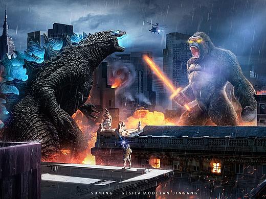 哥斯拉大战金刚，奥特曼变身！