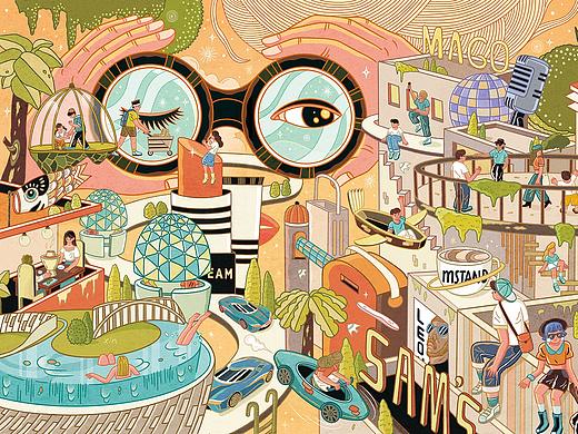 《有点着迷》| 杭州奥体印象城开幕插画