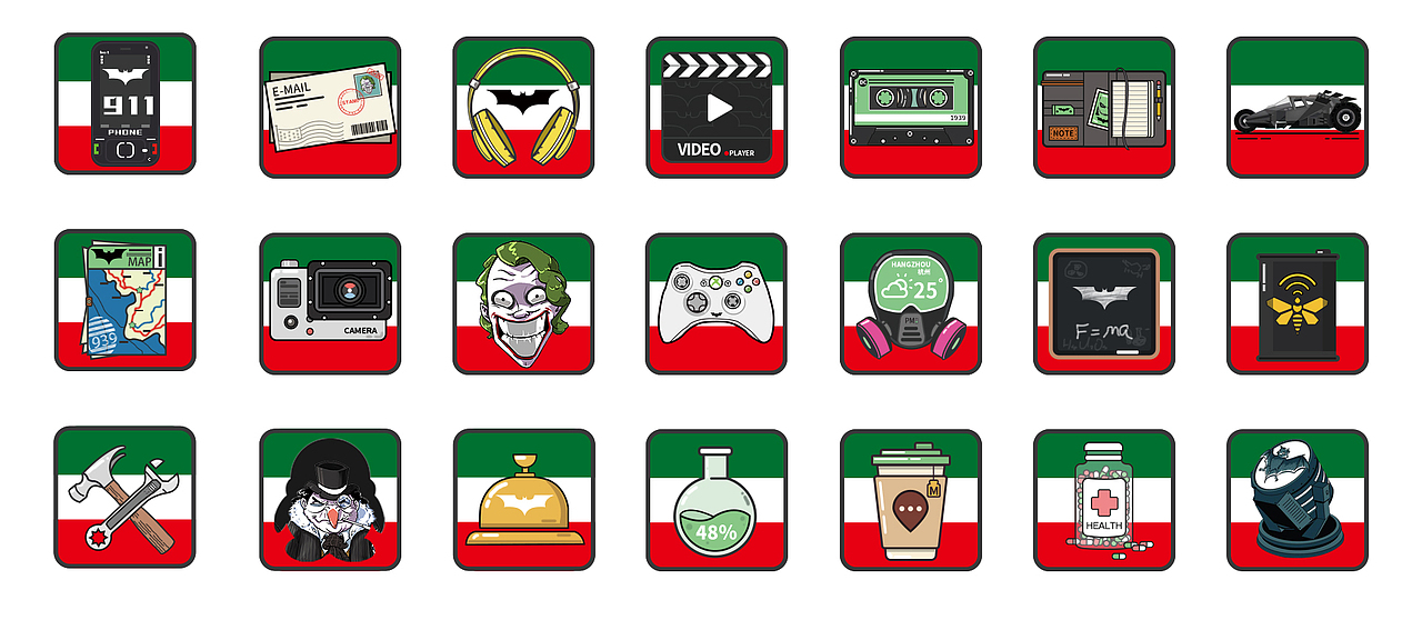 蝙蝠侠主题icon练习_十八而立-站酷ZCOOL