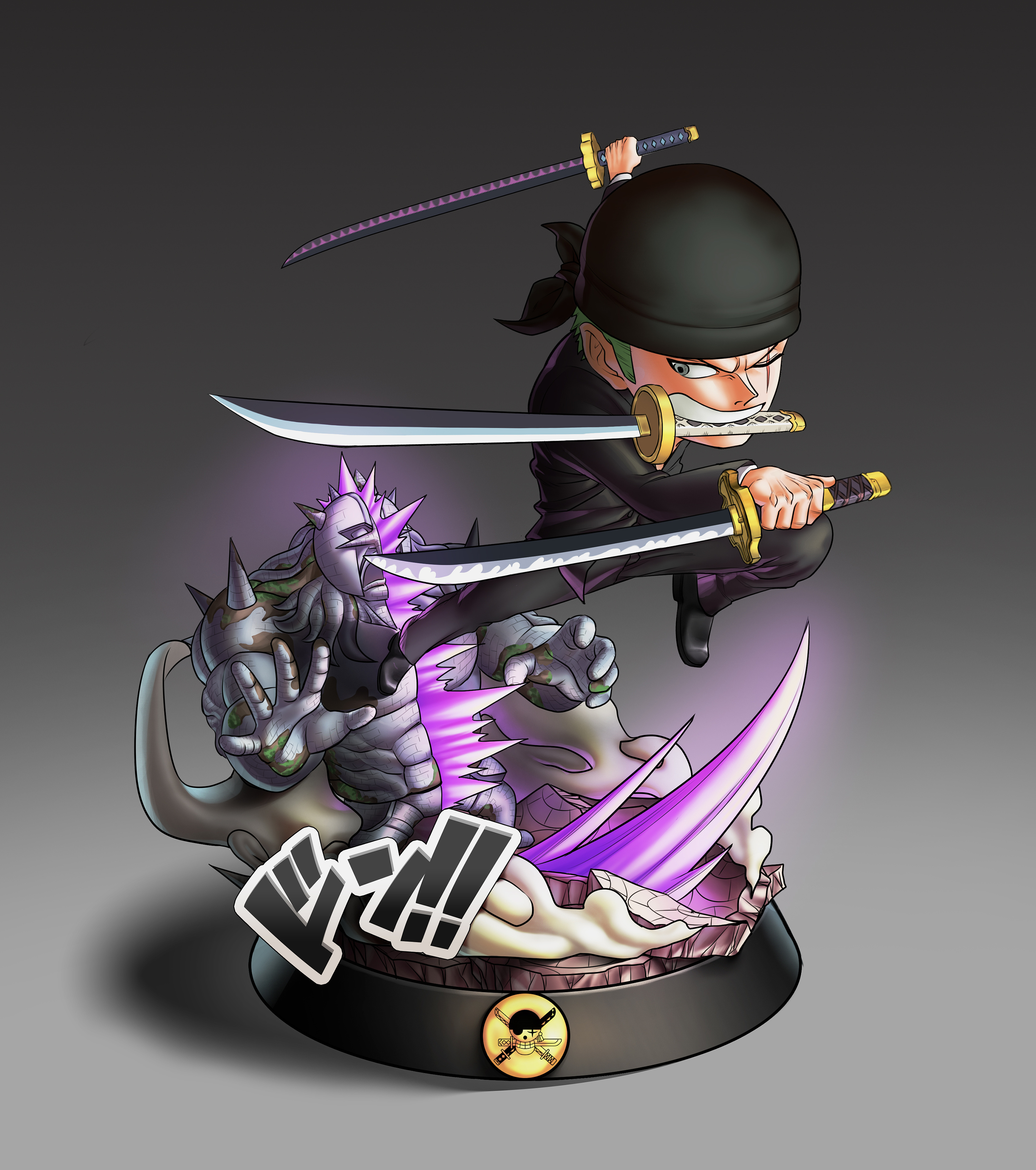 《索隆vs琵卡》_sd_海贼王手办雕像