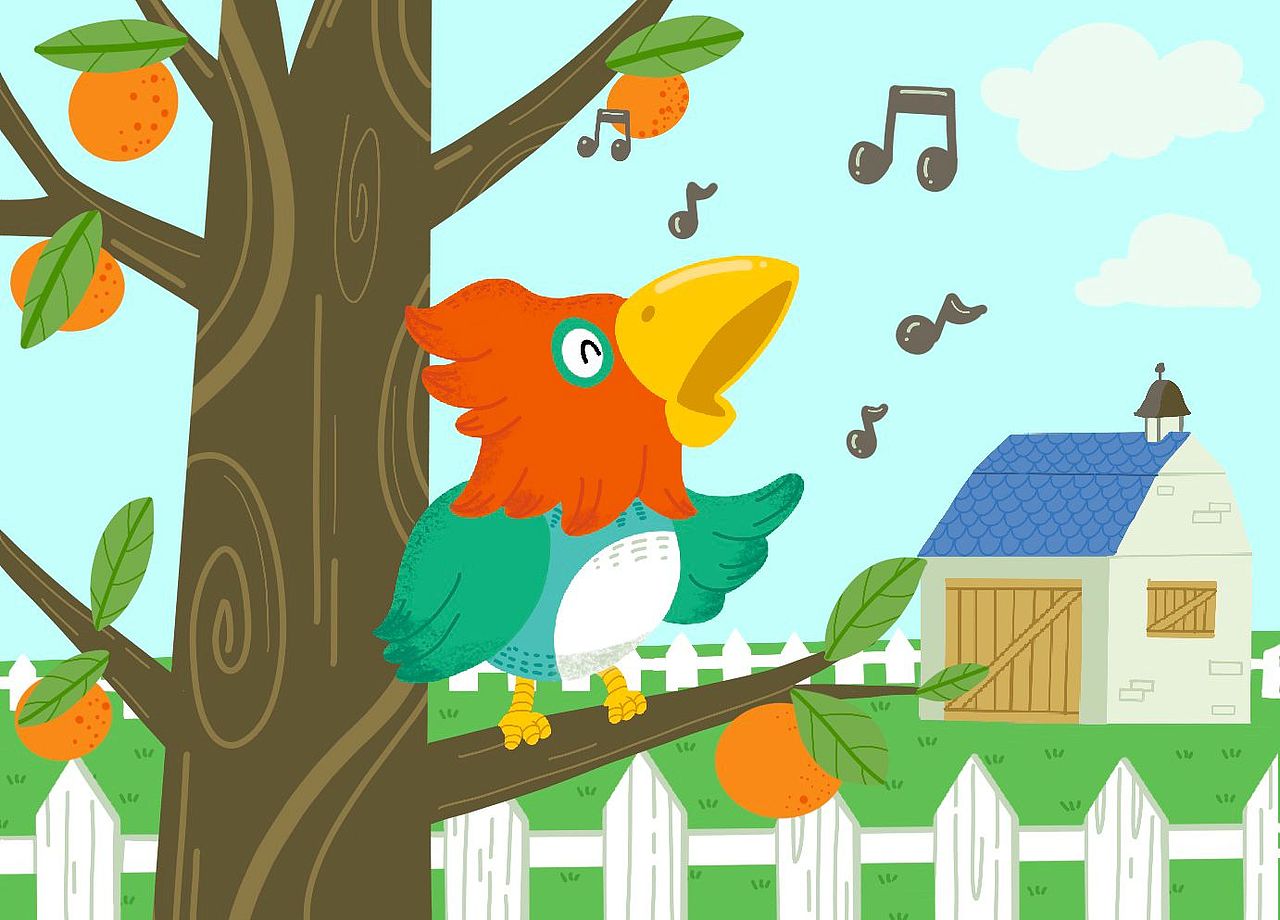 动物主题拼图插画