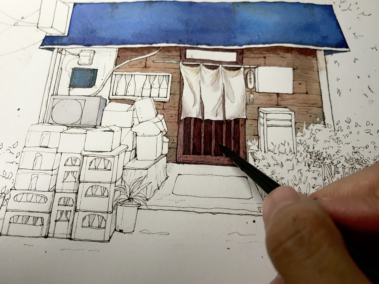 水彩手绘日本小店（图ZMTM3MjU1MTI0） - 商业插画 - 站酷设计师丹米原创素材 - 站酷ZCOOL