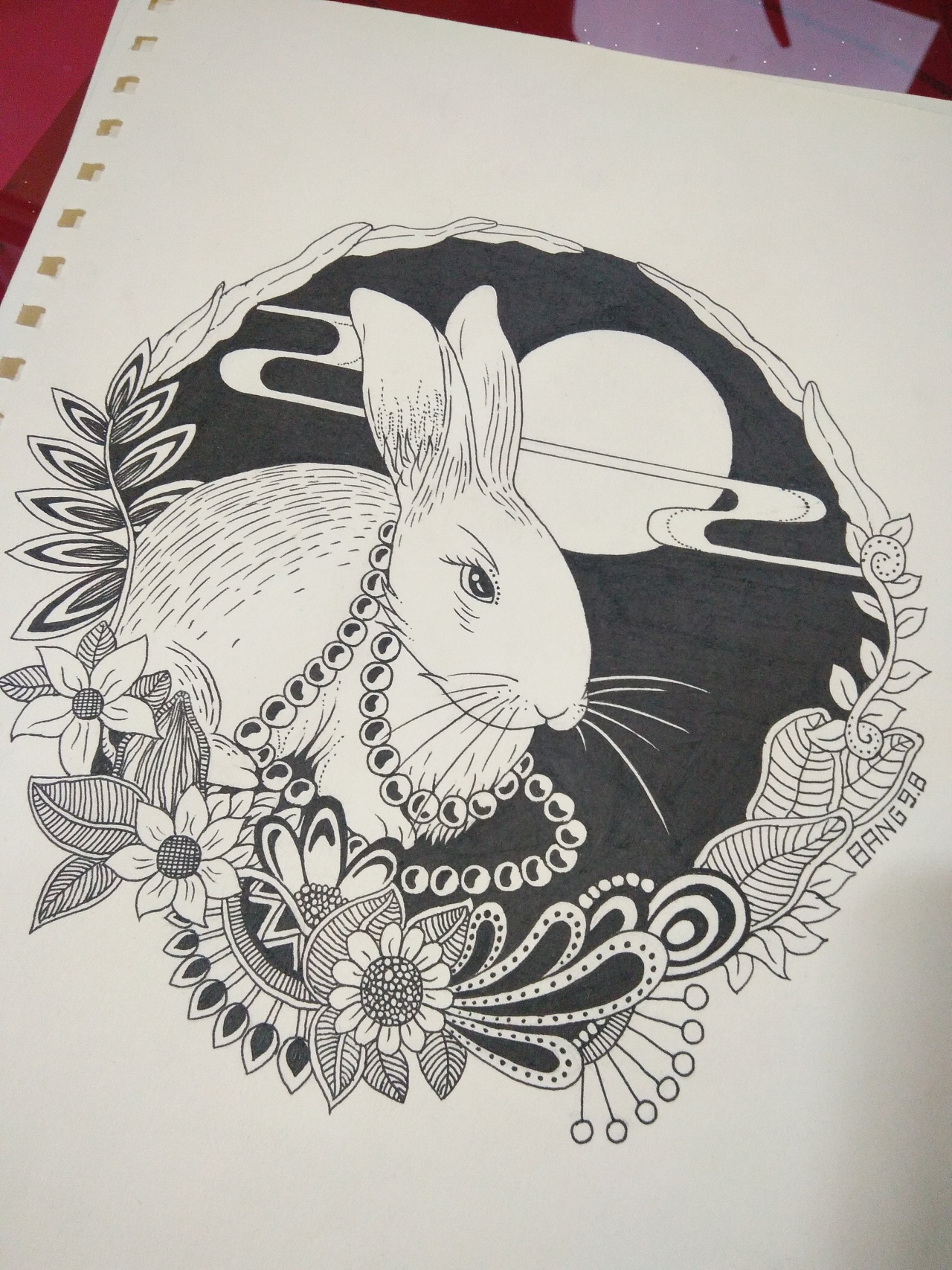 黑白装饰画·兔子|插画|绘本|Z24158543 - 原创作品 - 站酷 (ZCOOL)