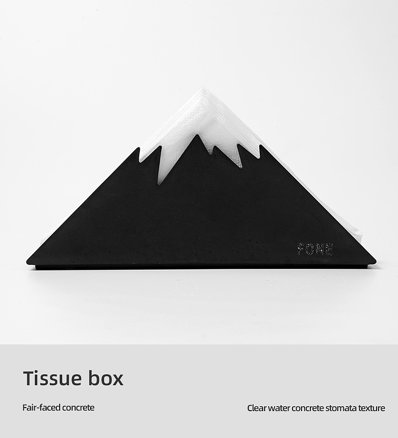雪山纸巾盒 | 清水混凝土轻奢艺术设计