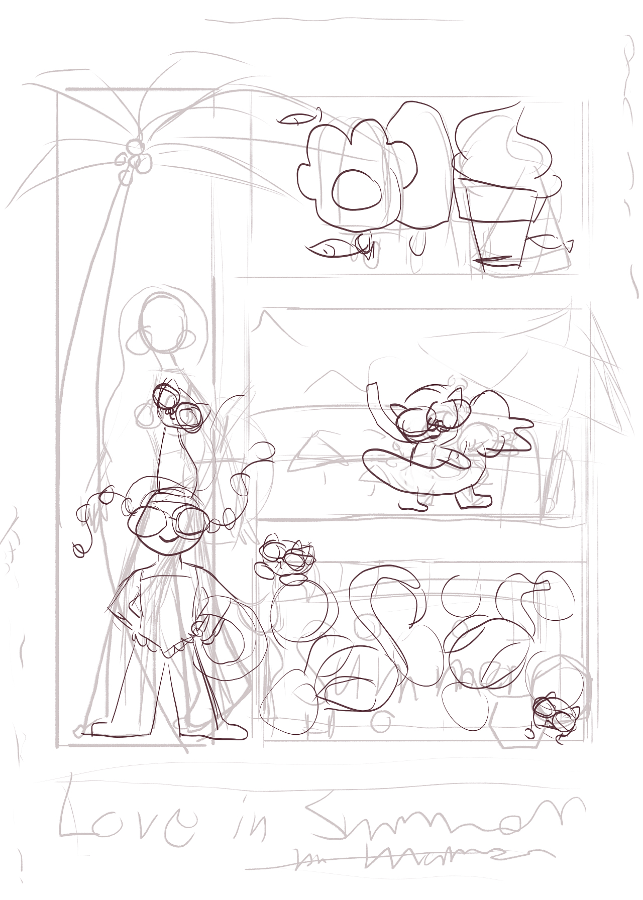 扁平风夏天海报-企鹅妈妈商业插画课-强化打卡1（图ZMjYzNDQ5MDUy） - 商业插画 - 站酷设计师玩子慢吞吞原创素材 - 站酷ZCOOL