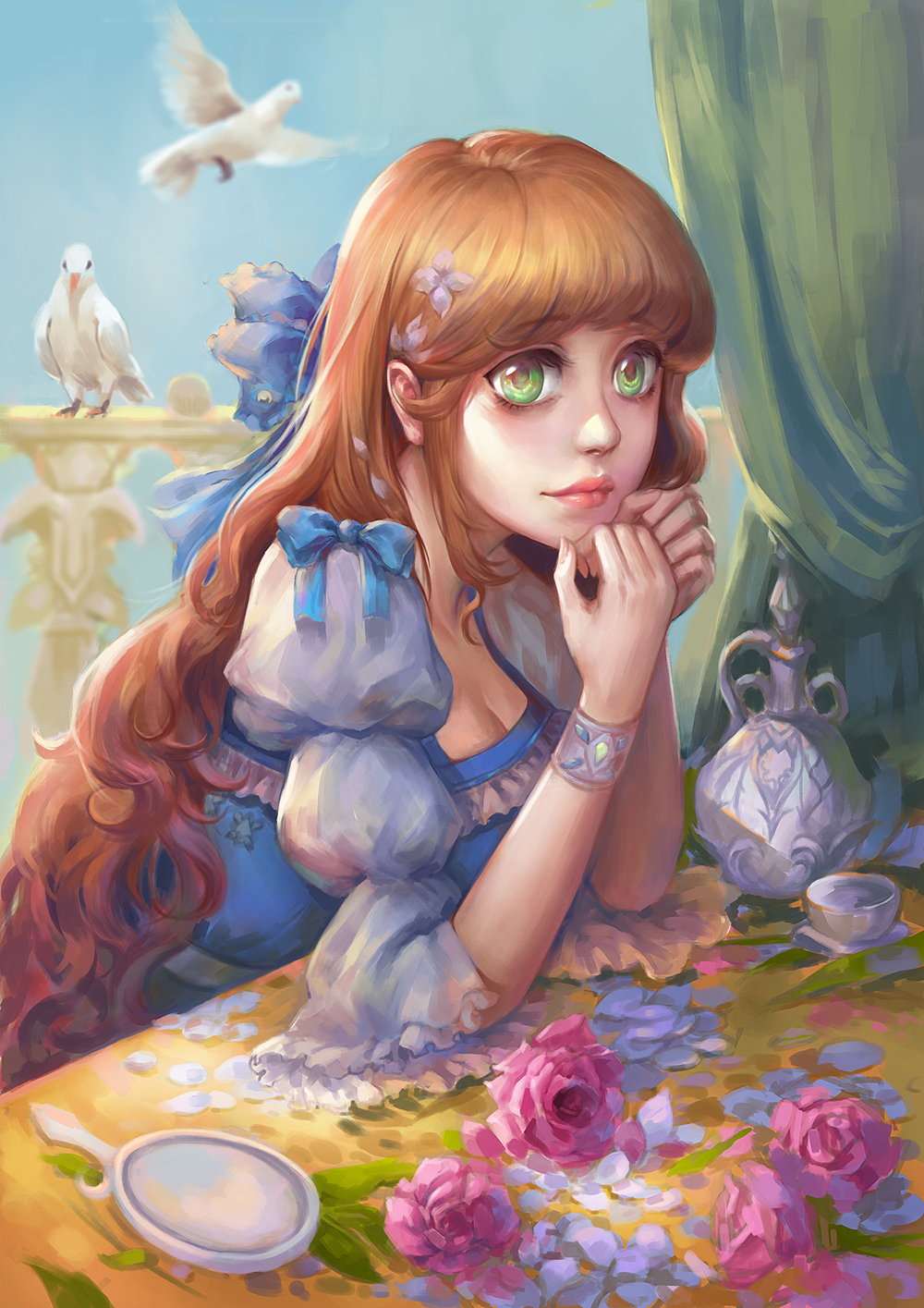 午后（图ZNDY4MjE4MTY=） - 艺术插画 - 站酷设计师EllieWen原创原创素材 - 站酷ZCOOL