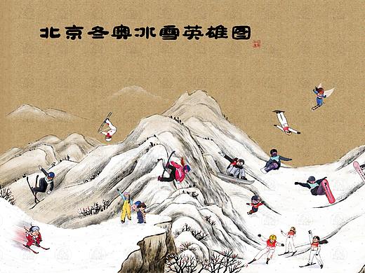 北京冬奥冰雪英雄图-长卷